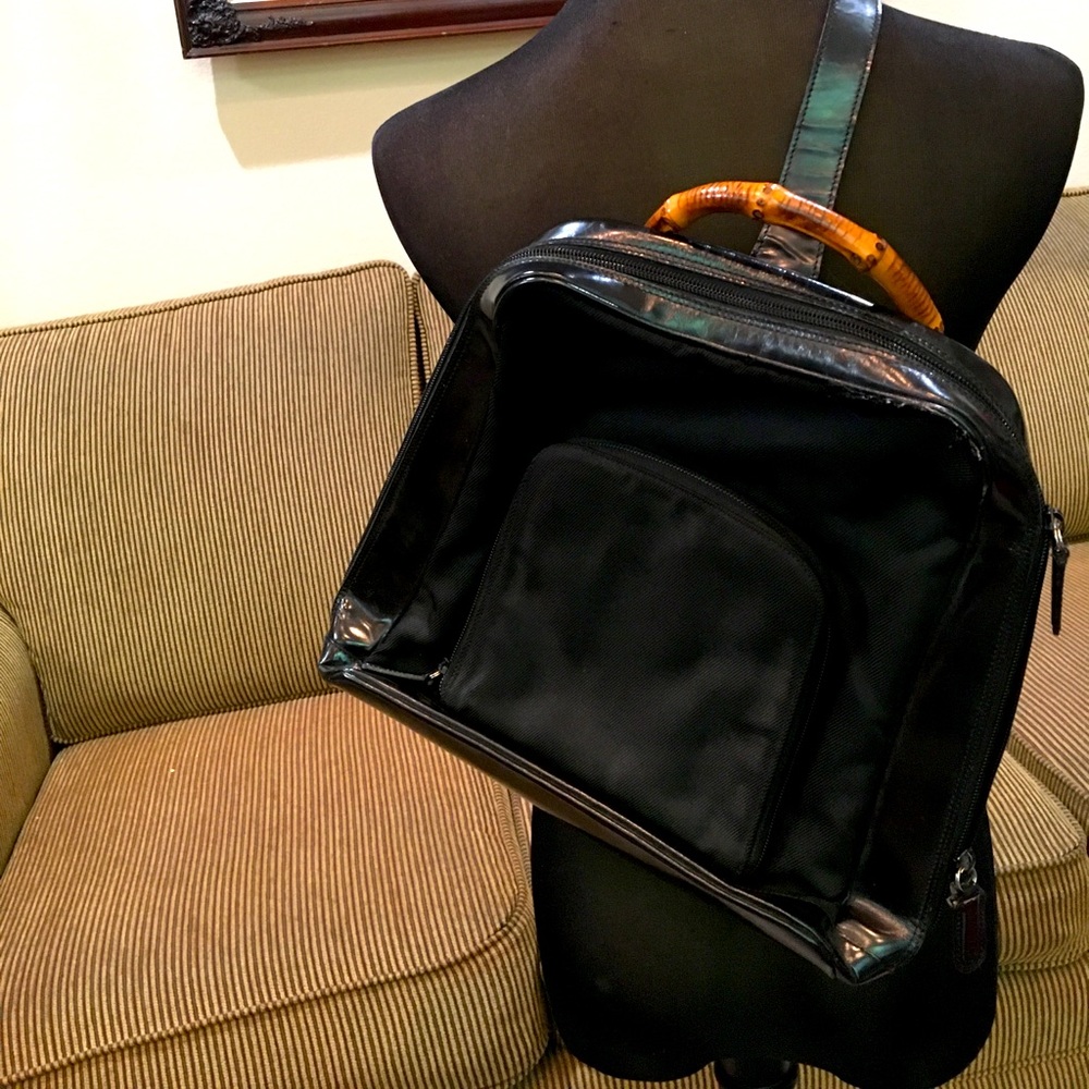 Vintage Gucci bamboo black one shoulder backpack